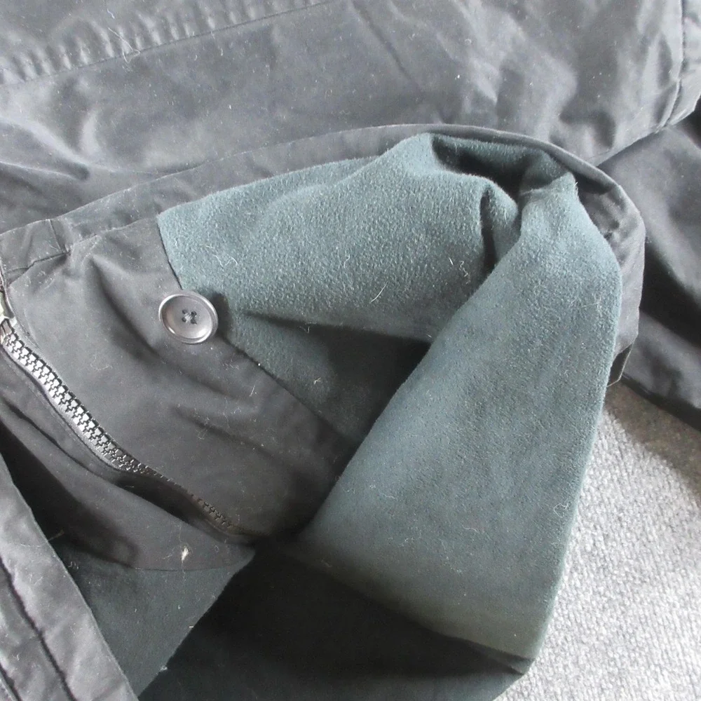 Polo Ralph Lauren Jacket Mens M Black Canvas Button Front Tin Oil Chore Coat‎